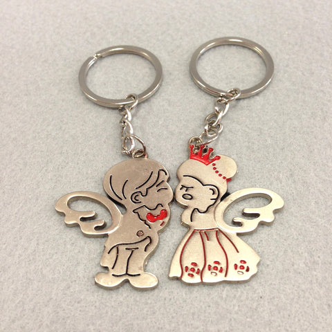 Angel Bride and Groom Couples Keychain