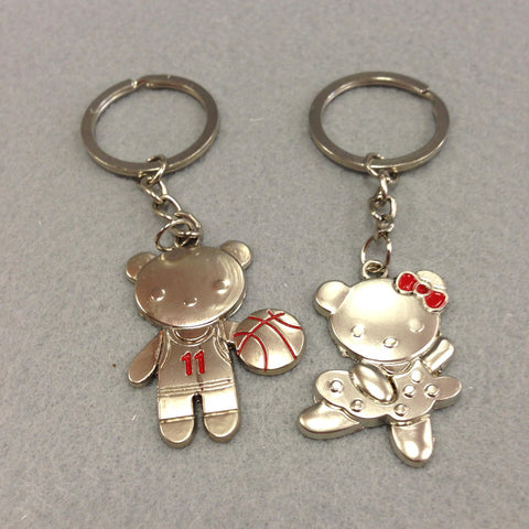 Basketball and Cheerleader Couples Keychain