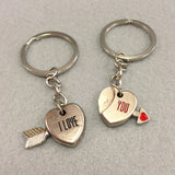 'I Love You' Heart and Arrow Couples Keychain