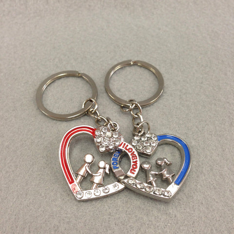 Interlinking Hearts Couples Keychain