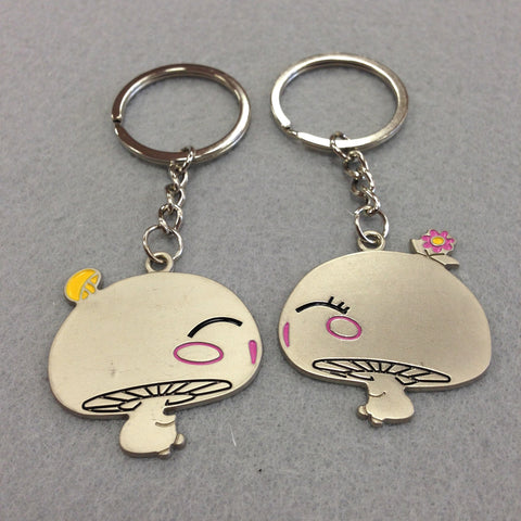 Kissing Mushrooms Couples Keychain